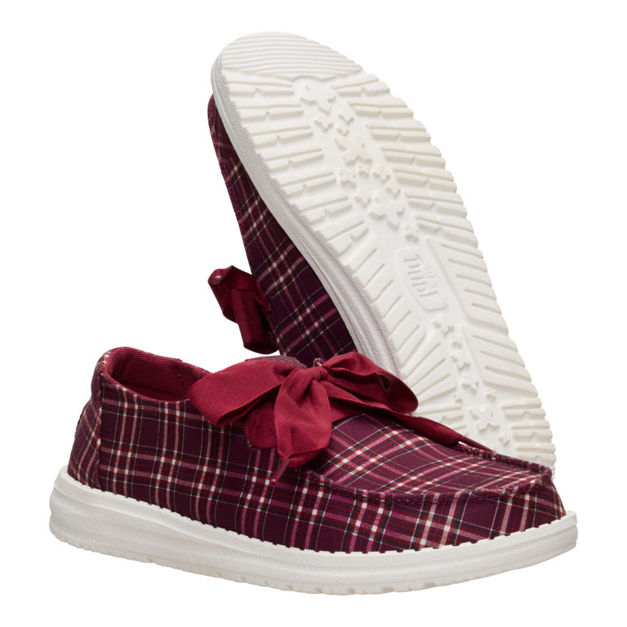 Wendy Holiday Bow - Red Plaid/Burgundy - Image 3